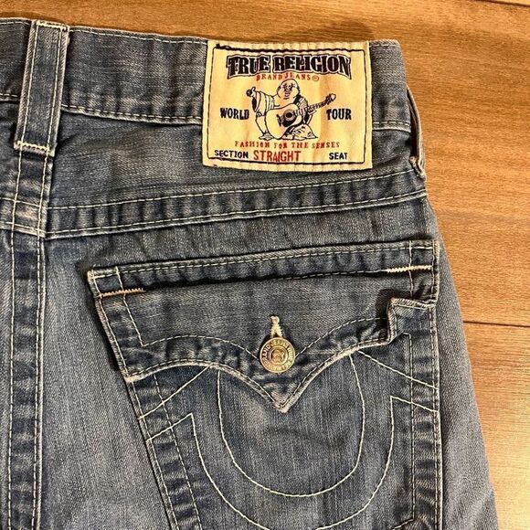 True Religion Light Blue Wash Denim Jeans Men 31 x27 - Picture 6 of 6